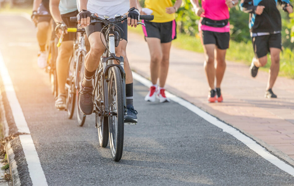 fahrradfahren oder joggen