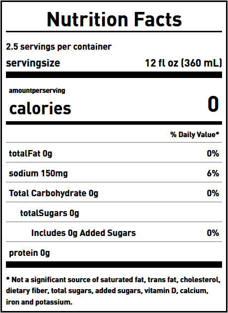 Powerade Zero nutrition facts