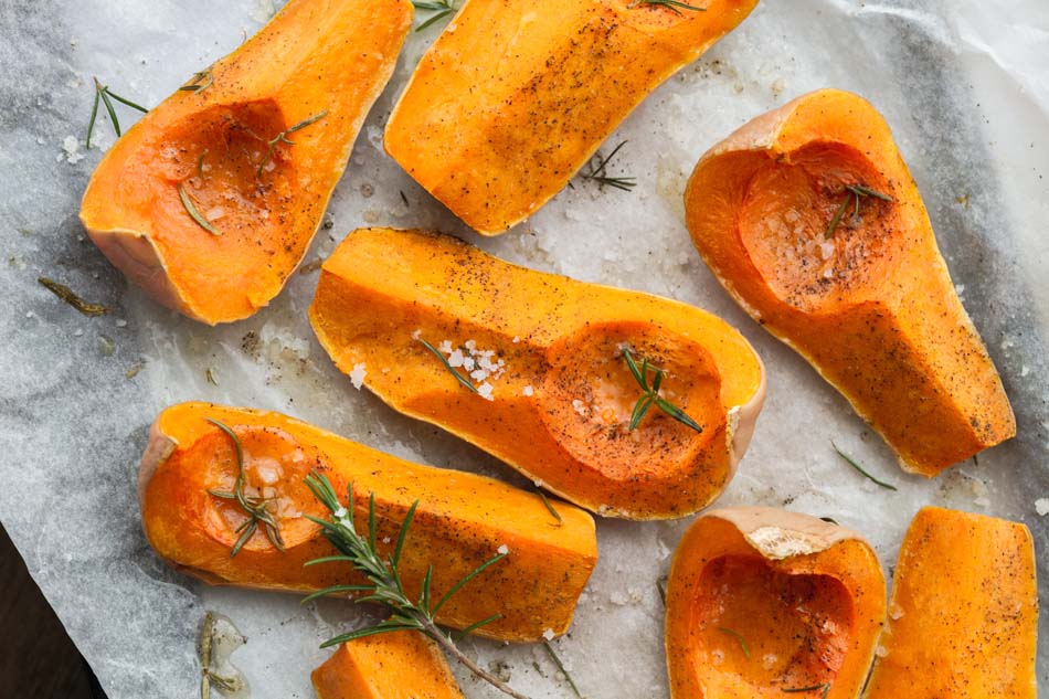 Roasted butternut squash with rosemary