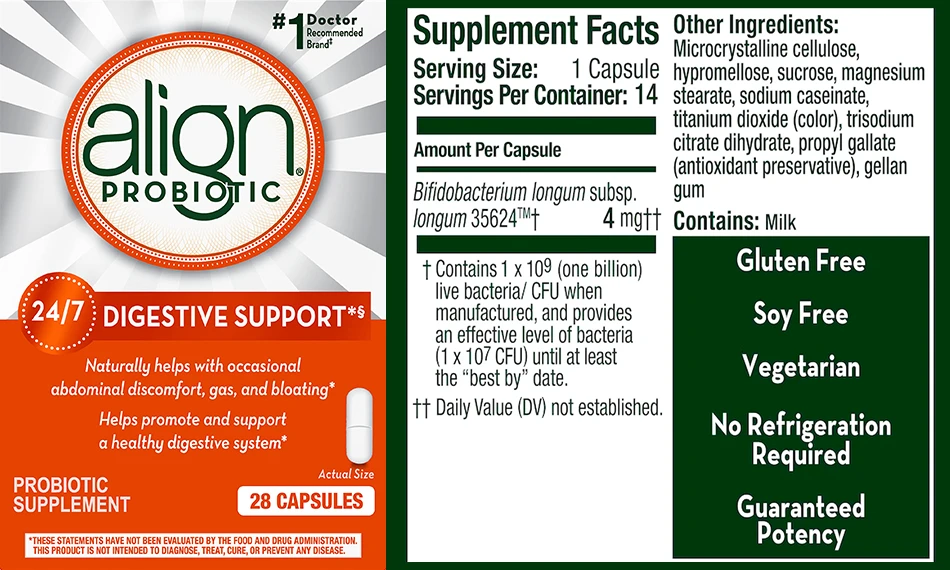 What Are the Key Ingredients in Align Probiotic 24-7 Digestive Support