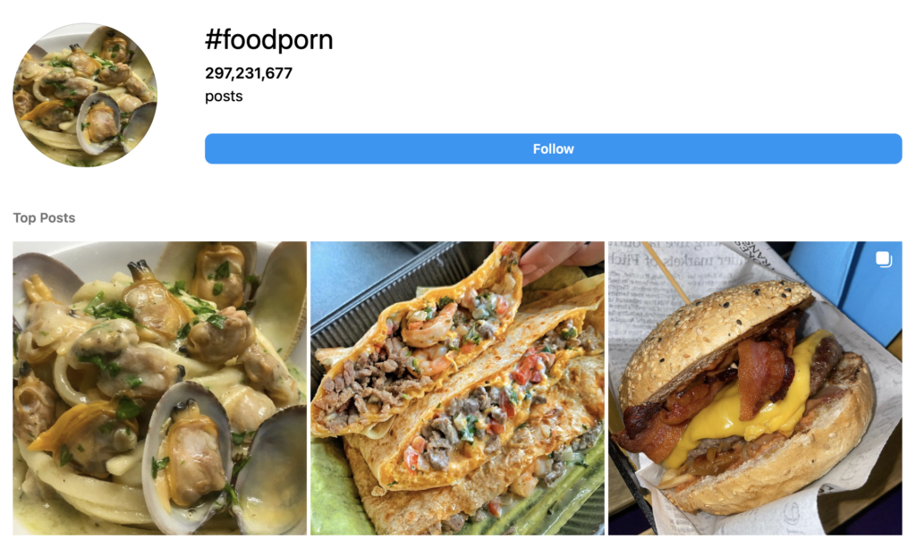 #foodporn instagram tag